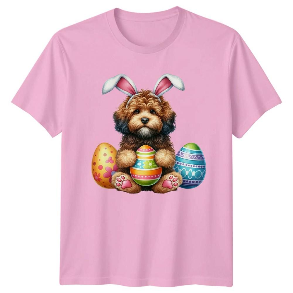 Cute Doodle Puppy Wearing Bunny TShirt Dog Lover Easter Holiday