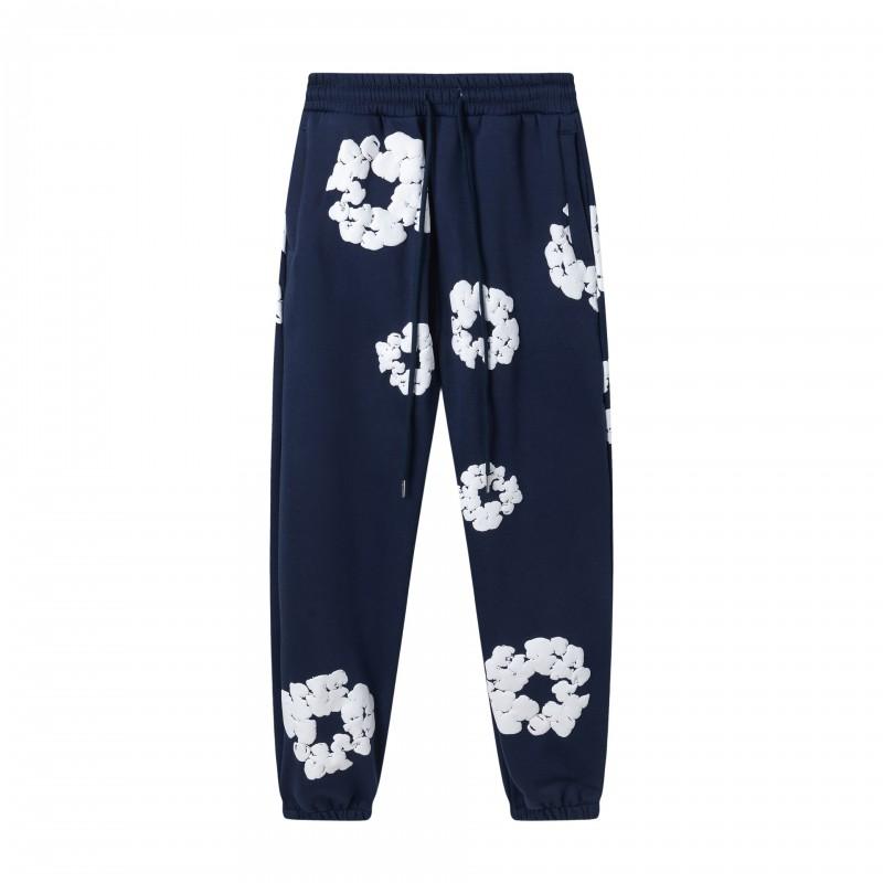 Unisex Oversized Cotton Hoodie Jogger Set With Floral Print Warm Fleece Lined Streetwear Outfit Winter