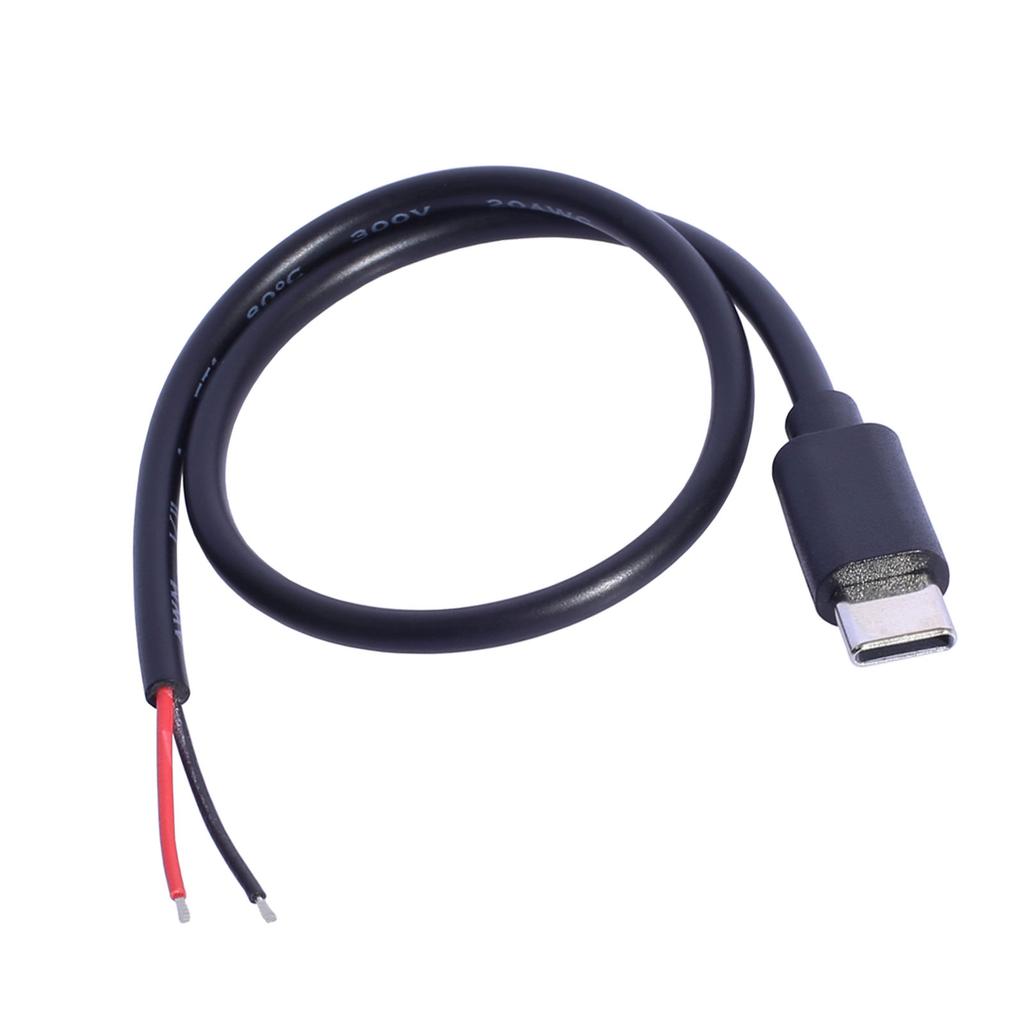 כבל חשמל USB C ל-Wire Bare 30CM 20AWG Pigtail Line לטעינת התקני USB מסוג C כמו טלפונים טאבלטים ועוד