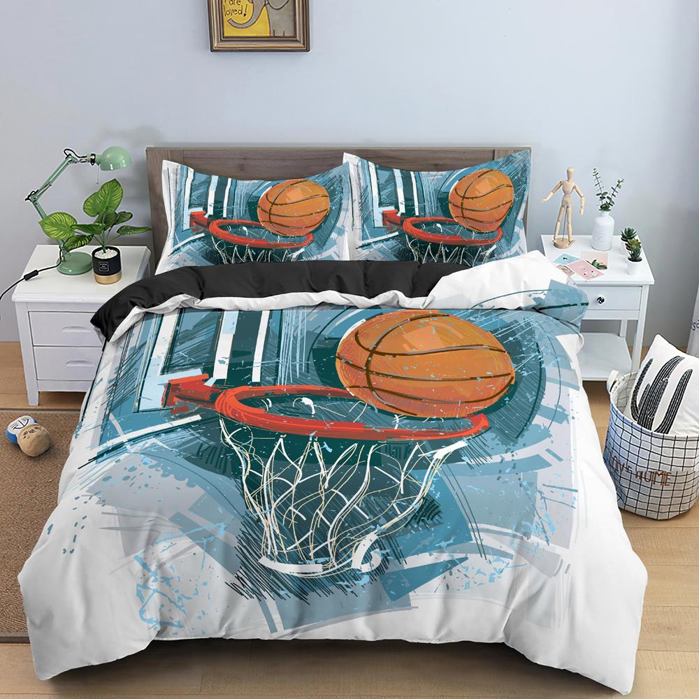 3D Basketball Bedding Set For Boy Basketball Lover Bedroom Duvet Cover Comforter Covers Twin King Size Polyester Quilt Cover
