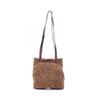 Used BOTTEGA VENETA Leopard Shoulder Bag 903468 Nylon Leather Brown Used Women