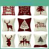 Festive Christmas Cushion Cover Featuring Adorable Reindeer And Snowflakes Design