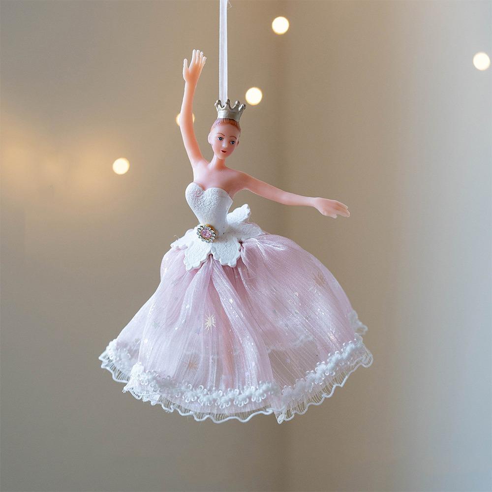 Cute Christmas Ballet Girl Pendant Gauze Skirt Handmade Christmas Tree Pendant Dance Theme Xmas Girl Decorations New Year Gifts
