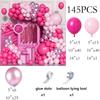 Heißrosa Luftballons Girlande Pastellrosa Luftballonbogen Set Babyparty Geschlecht enthüllen Hochzeit Jahrestag Geburtstagsparty Dekoration