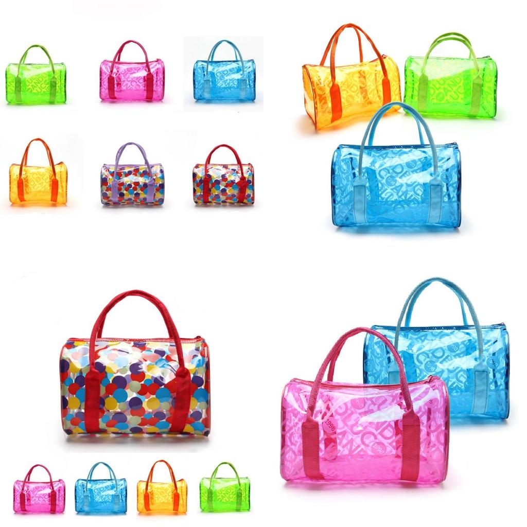 Stylish Waterproof Outdoor Swimming Bag Trendy Fitness Toiletry Bag Perfect Jelly Beach Storage