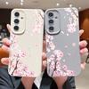 Pink Peach Blossoms Floral Case For Samsung S26 S25 S24 Ultra S23 S22 S21 FE A15 A16 A17 A26 A35 A36 A37 A54 A55 A56 A57 5G Leather Texture Cover