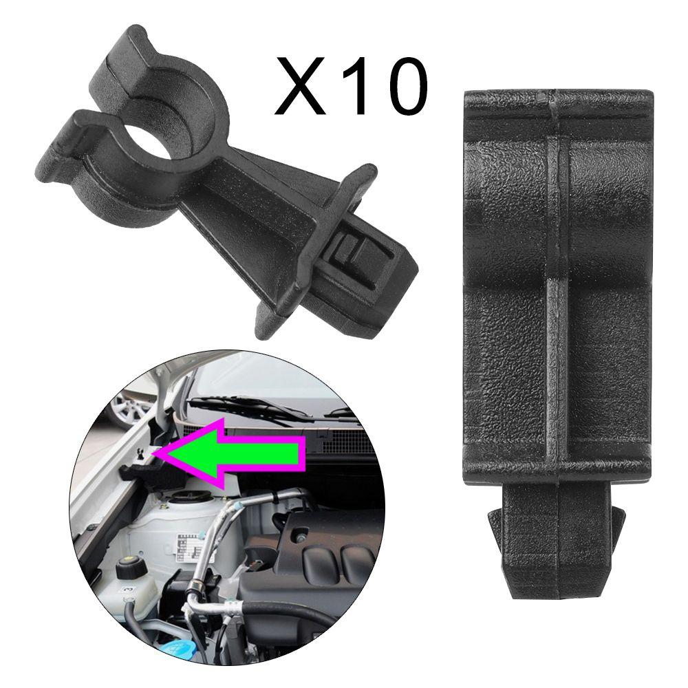 10pcs Universal Replacement Holder Hood Bonnet Support Clip 65722EB300 Black Retainer Prod Rod Clamp