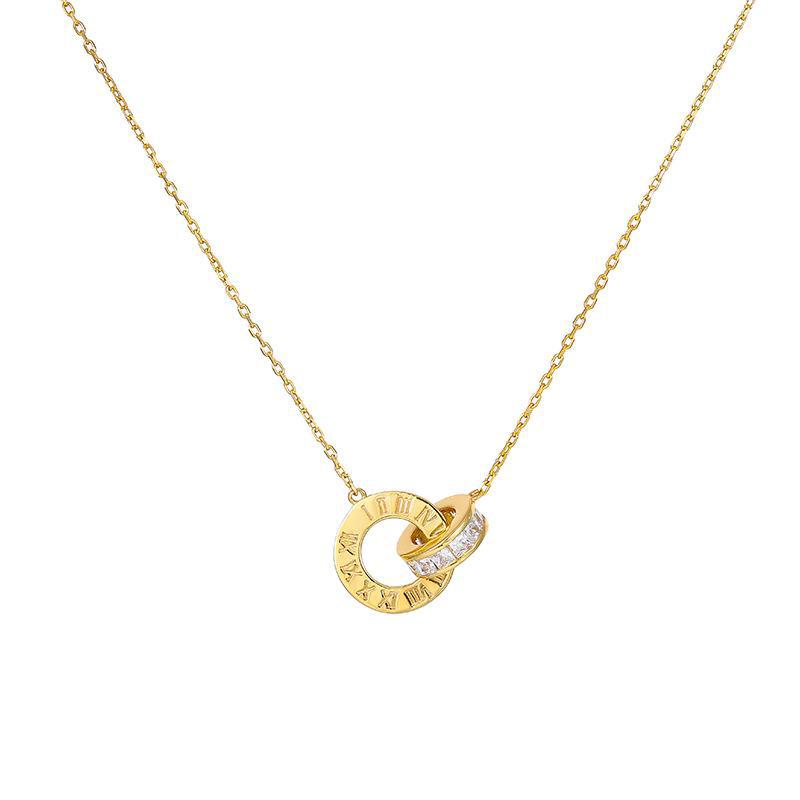 Banyan Tree S925 Silver Roman Interlocking Necklace - Women's High-End Fashion Clavicle Chain