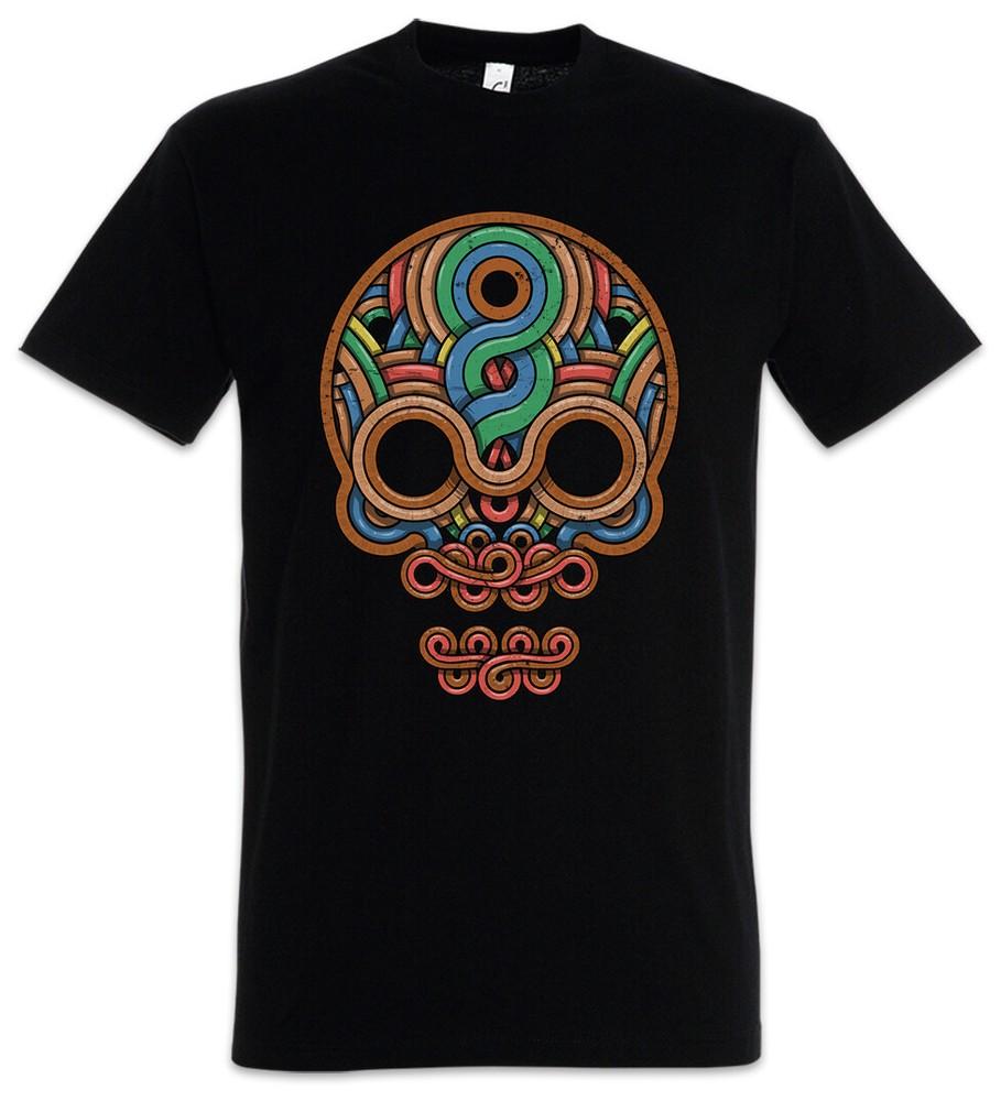 Maglietta da Uomo Teschio Inca Inca Maya Maya Aztechi Azteco America Inchiostro Indiani