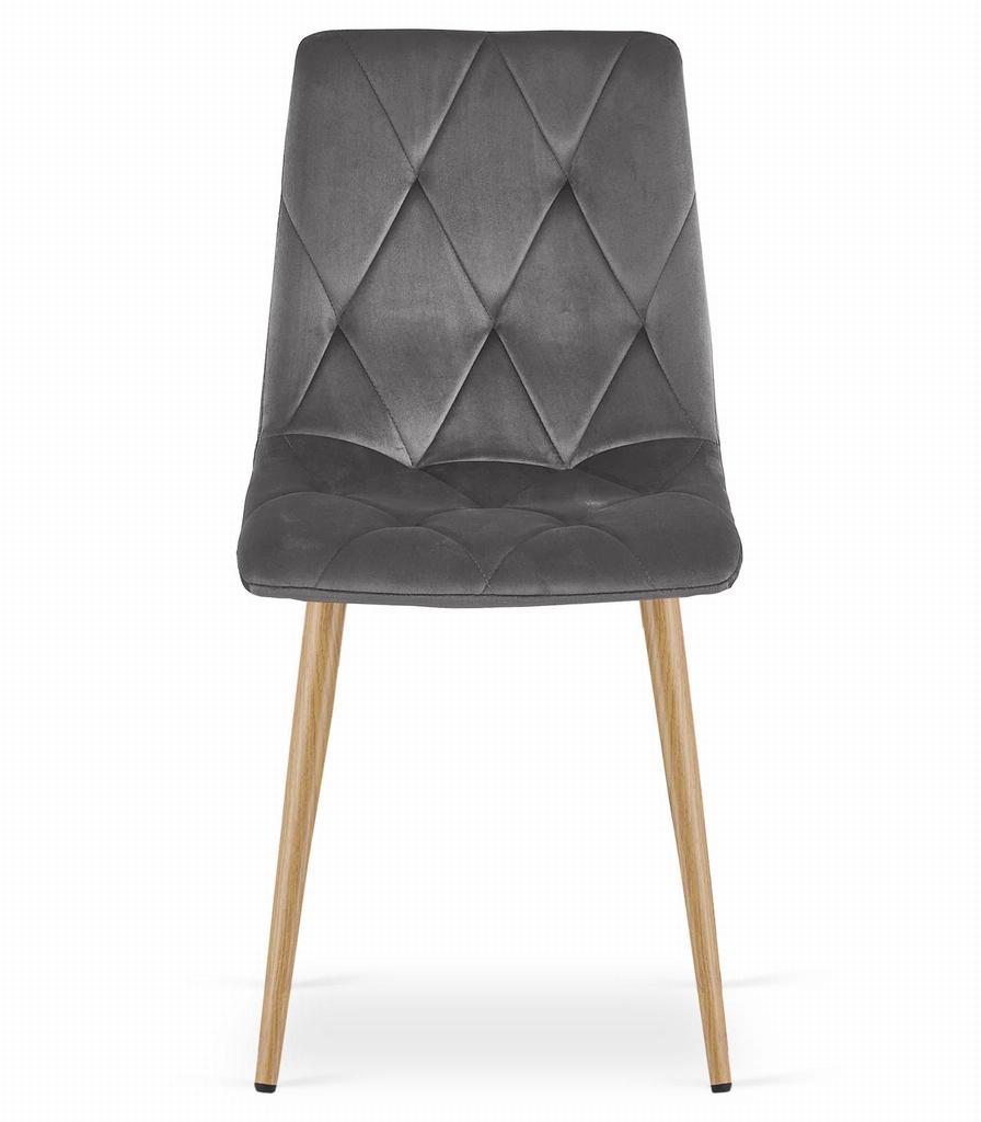 LIBRA Chair - Dark Gray Velvet / Wood Color Legs X 1