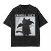 Playboi Carti Cat Pop Washed T Shirts Streetwear Vintage T-Shirt Tees for Men Women Short Sleeve Oversize Graphic