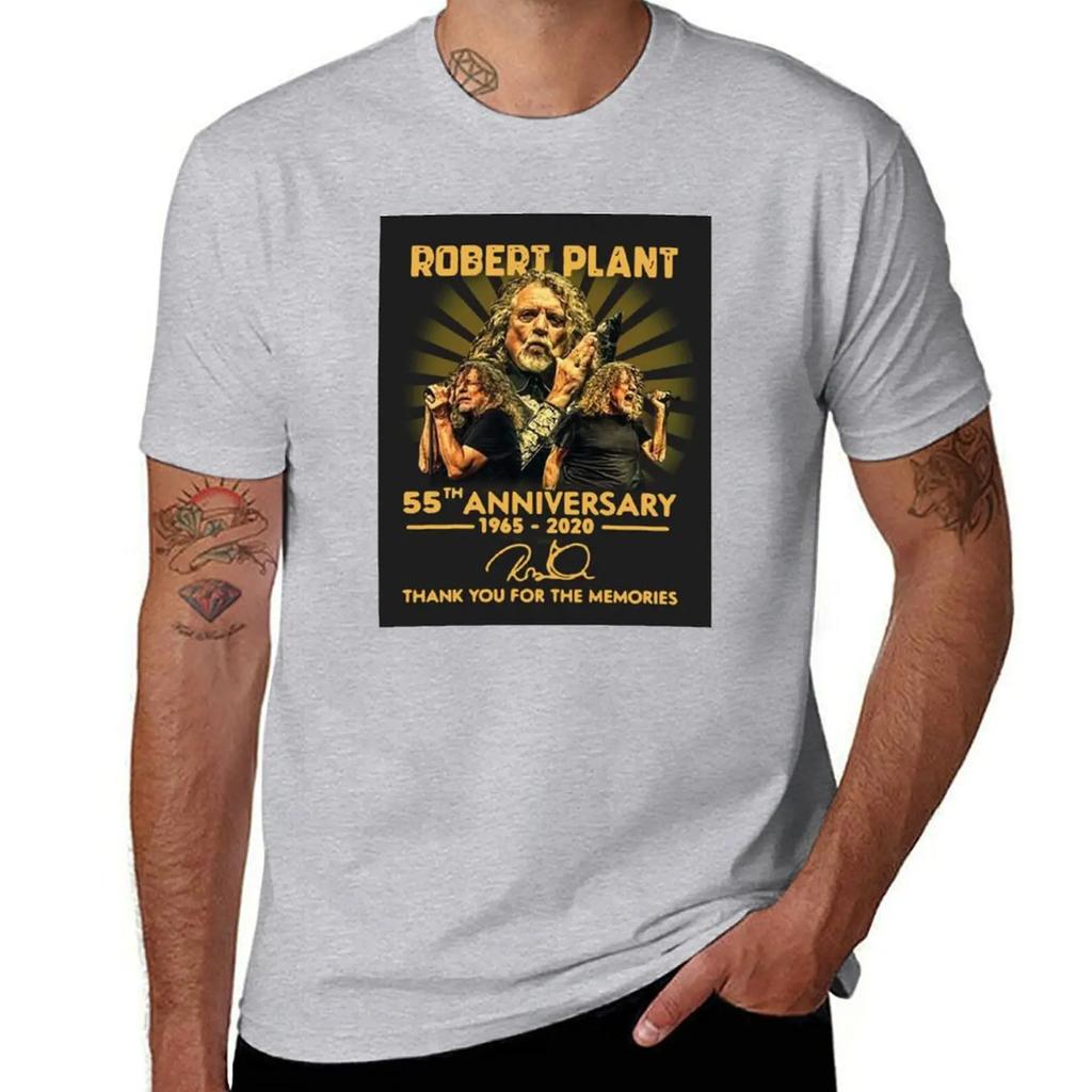 ROBERT PLANT 55TH ANNIVERSARY TShirt Anime Figures Blacks Unisex Clothes Unisex T Shirts
