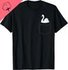 Schwanenvogel in der Tasche Süßes Schwanen-T-Shirt-Druck Originaldesign Geschenke T-Shirts Paar Atmungsaktiv und Bequem Ropa Hombre