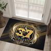 Boston Bruins Design Crystal Velvet Carpet Cozy Non?Slip Printed Rug For Bedroom Living Room Entrance