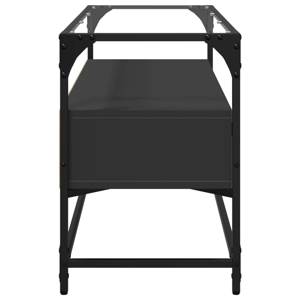 Vidaxl TV Cabinet with Glass Top, Black, 98X35X51 Cm