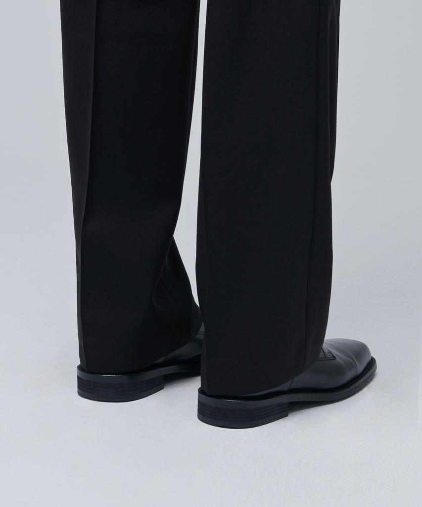MUSINSA STANDARD Wool Blend Wide Hidden Banding Slacks [Black]
