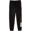 Puma Pantalon de Sport Tricoté Molletonné à Cordon de Serrage Imprimé Décontracté Power Letter Bas Homme Noir 686382-01