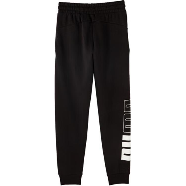 Puma Pantalon de Sport Tricoté Molletonné à Cordon de Serrage Imprimé Décontracté Power Letter Bas Homme Noir 686382-01