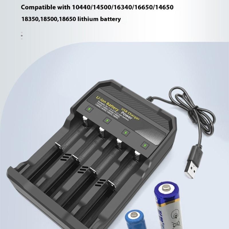 4Slot USB Charging adapter 18650 Battery Charging adapter For 18650 18500 16340 Lithium Batteries With Intelligent Overcharge Protections