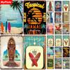 Surfing Vintage Metal Sign Tin Sign Wall Decor For Bar Summer Beach  Plaque Pub Club Poster Wall Decoration