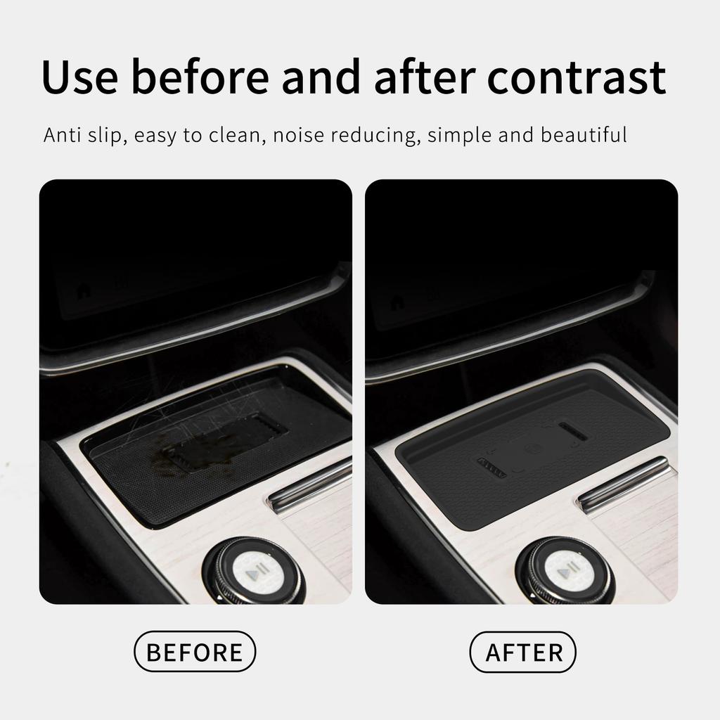 For Volvo EX90 2026 2025 Central Mobile Phone Wireless Charging Anti-Slip Protectieve Pad Car Interior Accessories Black