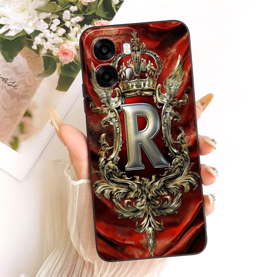 For OPPO A6s CPH2789 2026 Feather Crown Initial Letter Phone Case For Oppo A6s 4G CPH2815 A 6S 5G Soft Silicone Covers Bumpers