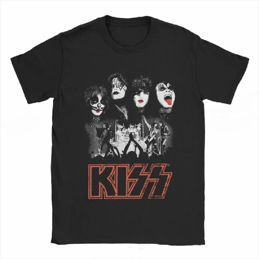2025 Kiss Grupės Marškinėliai Moterims Madingi Marškinėliai T-shirt Hip Hop Viršūnės Marškinėliai Unisex Camisetas Hombre Viršūnės Roko Grupė Moteriški Drabužiai