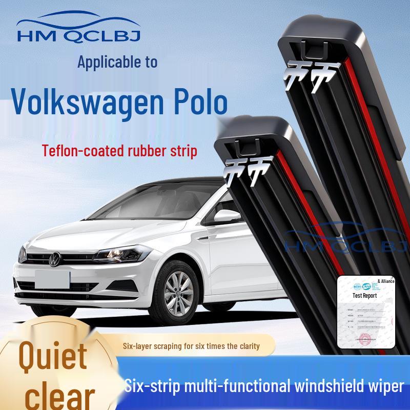 Universell Ramlös Torkarblad för VW Polo - Multifunktionell Dubbelremsa, 6-lagers Design