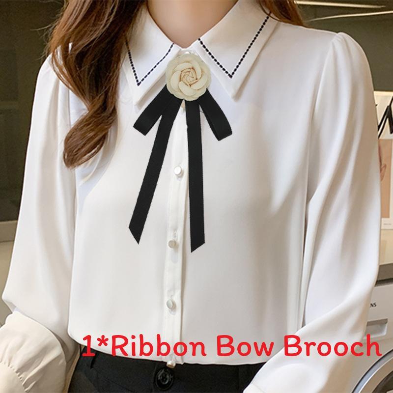 College Style Satin Bow Tie Pin With Alloy Butterfly Design For Women Graduation Accessories