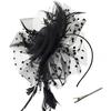 Girls Hair Hoop Elastic Design Feather Mesh Decor Headband Retro Style Bridal Floral Hairpin Flower Headdress