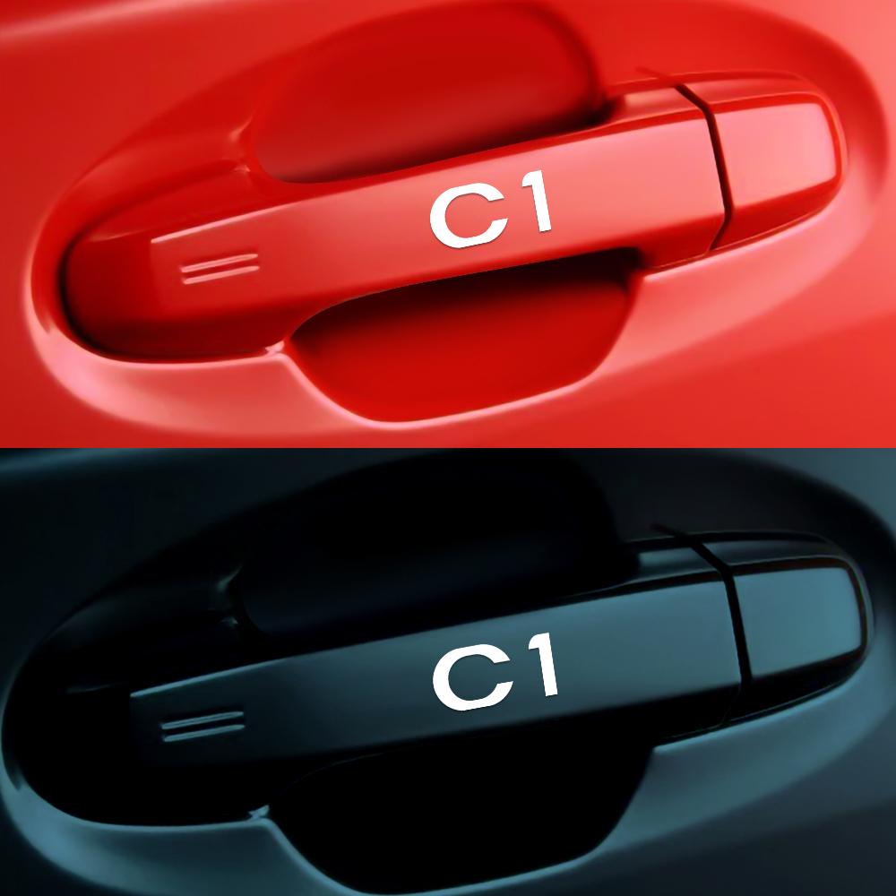 4 peças Adesivo de Vinil Refletivo para Carro Decoração de Maçaneta de Porta Espelho Limpador para Citroen C1 C3 C4L C5 C6 VTS C-ELYSEE C4 DS DS7