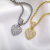 Řetízek Love Collarbone, evropský a americký hip-hopový řetízek zdobený diamanty Dámský přívěsek s řetízkem na svetr