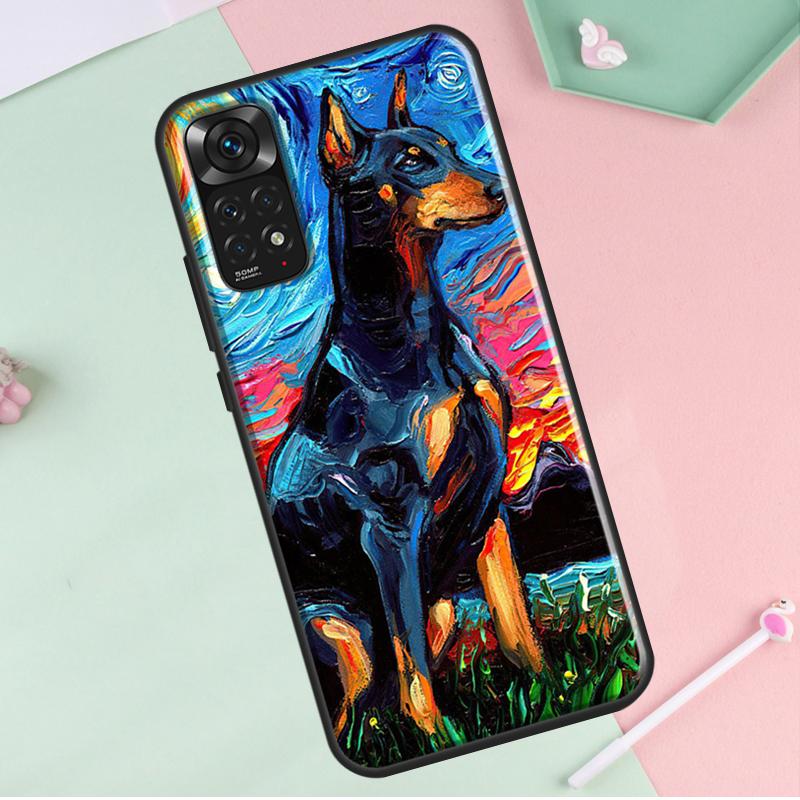 Capa para cachorro Dachshund Doberman para Redmi Note 12 Pro Plus para Redmi Note 10 8 9 11 Pro 12S 11S 10S 9S 9C 10C 12C