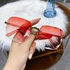 Frameless Square Women's Sunglasses Fashion Gradient Lens Sunglasses Sunshade Mirrors Women's Retro Sunglasses