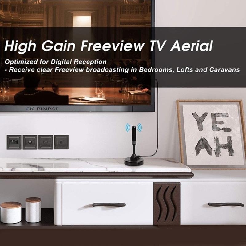 ABS Material TV Antenna Advanced TV Antenna Enhanced Signal Reception Discreet & Stable Placement Simple Installation