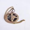 Vintage Design Sundial Pocket Compass with Chain Snap for Travel Tracking