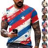 T-shirt décontracté à manches courtes et col rond pour homme, imprimé Jour de l'Indépendance