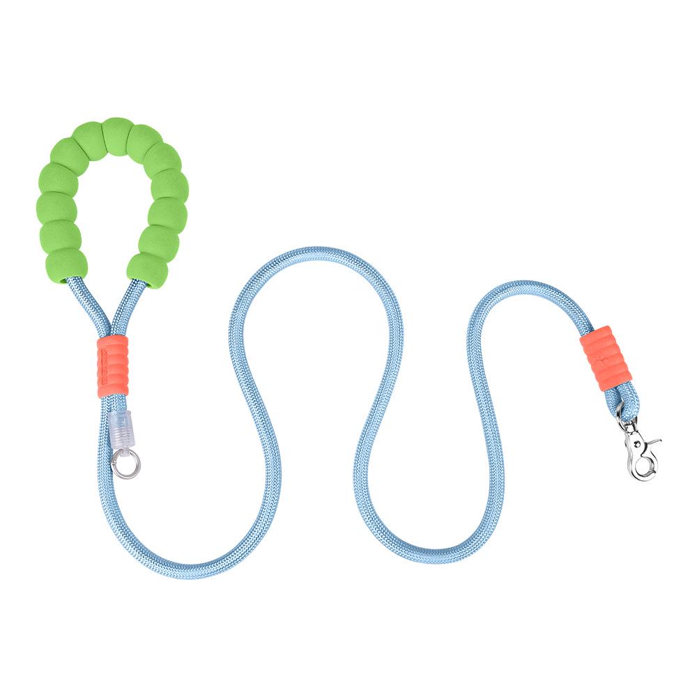 Dopamine-Colored Dog Leash: Comfortable Foam Grip, Poop Bag Holder, Wear-Resistant for Hiking