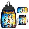 Dragon Ball Geprint Rugzak Set 3-Delig, Cartoon Schooltas voor Kinderen, Lichtgewicht Ergonomische Grote Capaciteit Kinder Boekentas