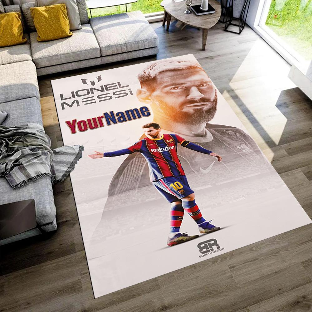 Messi Personalized Text Area Rug Perfect for Hallway Playrooms Foyer Study Room Antislip Carpet Office Home Decor
