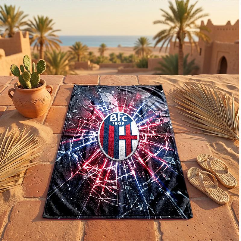 Bologna FC Potlač Mikrovláknová Plážová Uterák Rýchloschnúci Absorpčný Veľký Uterák Na Pláž Plávanie Cestovanie