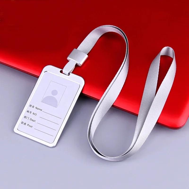 1PC Work Card Holders Men Women Business Bank Credit Card Holder Name ID Card Cover Fashion Metal Work Badge Case