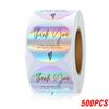 500 pièces Autocollants Merci Laser Arc-en-ciel 1 pouce Petits Autocollants pour Entreprise Étiquettes Adhésives pour Boutiques Fournitures d'Emballage