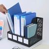 Magazine File Holder, Desk Organizer File Folder for Office Organization and Storage, Sturdy Plastic, 4 Vertical Compartmente
