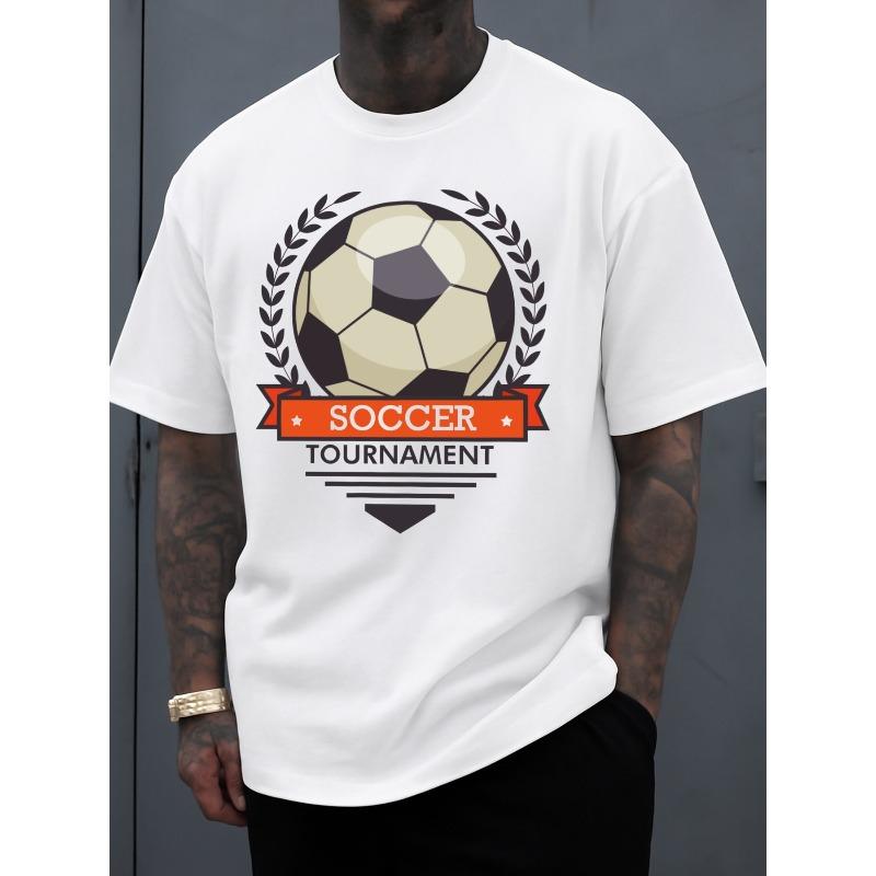 European Size Vintage Soccer Tournament Tee for Men High-Quality,Unique Designs,Summer Prints,New Spring and Autumn Styles,Fashionable Printed T-Shirt