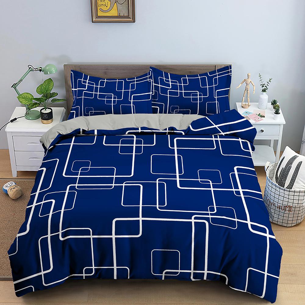 Art Pattern Bedding Set Watercolour Design Colourful Comforter Cover with Pillowcase King Queen Size for Kids Teens Bedding Set