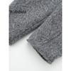 Women Fashion with Pockets Grey Front Zipper Jackets Vintage Lapel Neck Long Sleeves Female Chic Lady Outfits