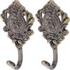 2 Pcs Curtain Wall Hook Black Curtains Double Rod Hooks for Drapes Tension Zinc Alloy Holdback Vintage Tieback Bracket
