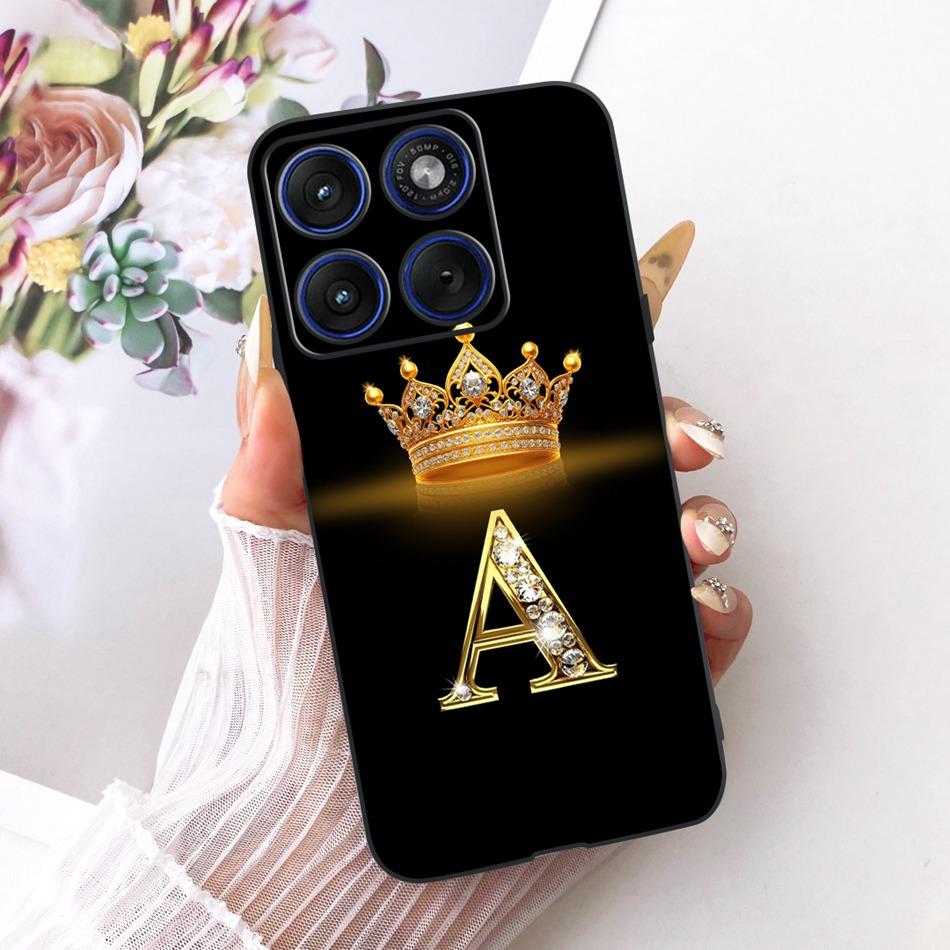 For Motorola Edge 70 Fashion Crown Letter Phone Case For Motorola Moto X70 Air Edge70 5G XT2601-2 Black Silicone Soft Cases