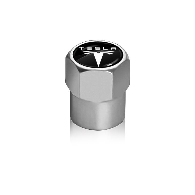 VCZRW1 4pcs/Lot Colorful Car Tire Hexagonal Valve Nozzle Cap Stainless Steel For Tesla Model 3 Model S Model X Y Roadster Performance